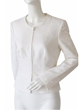 Giorgio Armani Vintage White Textured Peplum Blazer